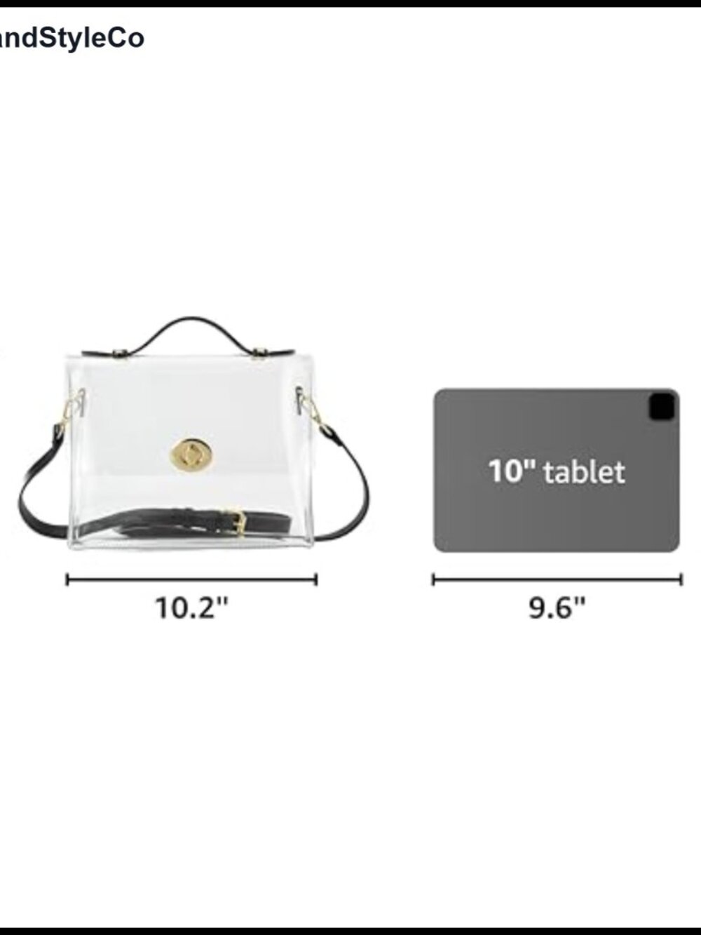 Clear Stadium Approved Crossbody Satchel with Turn Lock - Picture 2 of 6